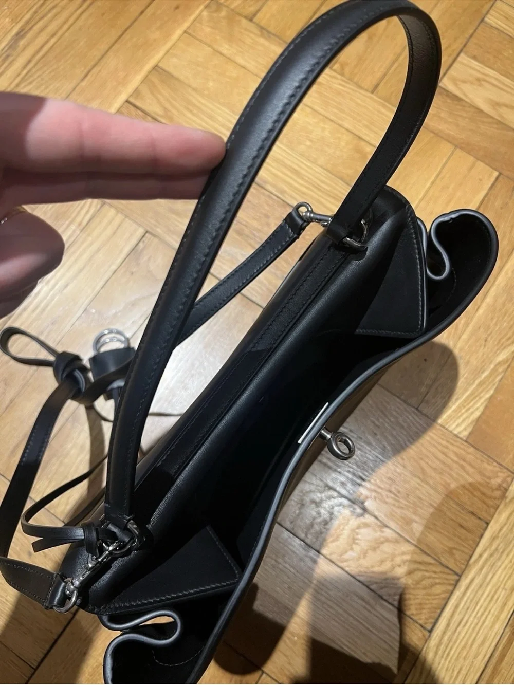 Balenciaga Rodeo Bag Medium Black Leather Silver Hardware Brand New Authentic